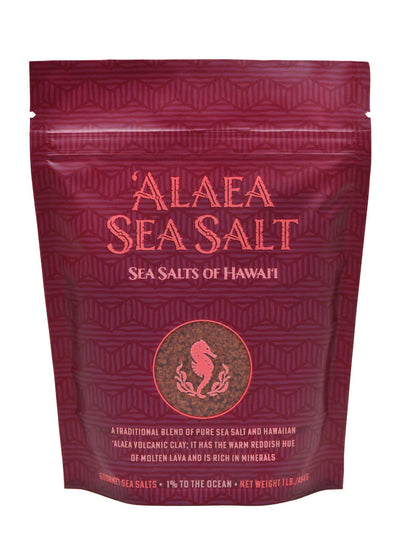 Alaea Rich Red Hawaiian Clay Sea Salt 1lb Pouch Front